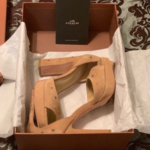 Coach Margharita star studded nude suede